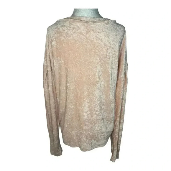 We The Free Women's Medium Pink Crushed Velvet Pullover Milan Sweater Sweatshirt - Picture 3 of 7